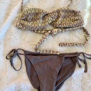Tori Praver Feather Pattern Bikini top XS
